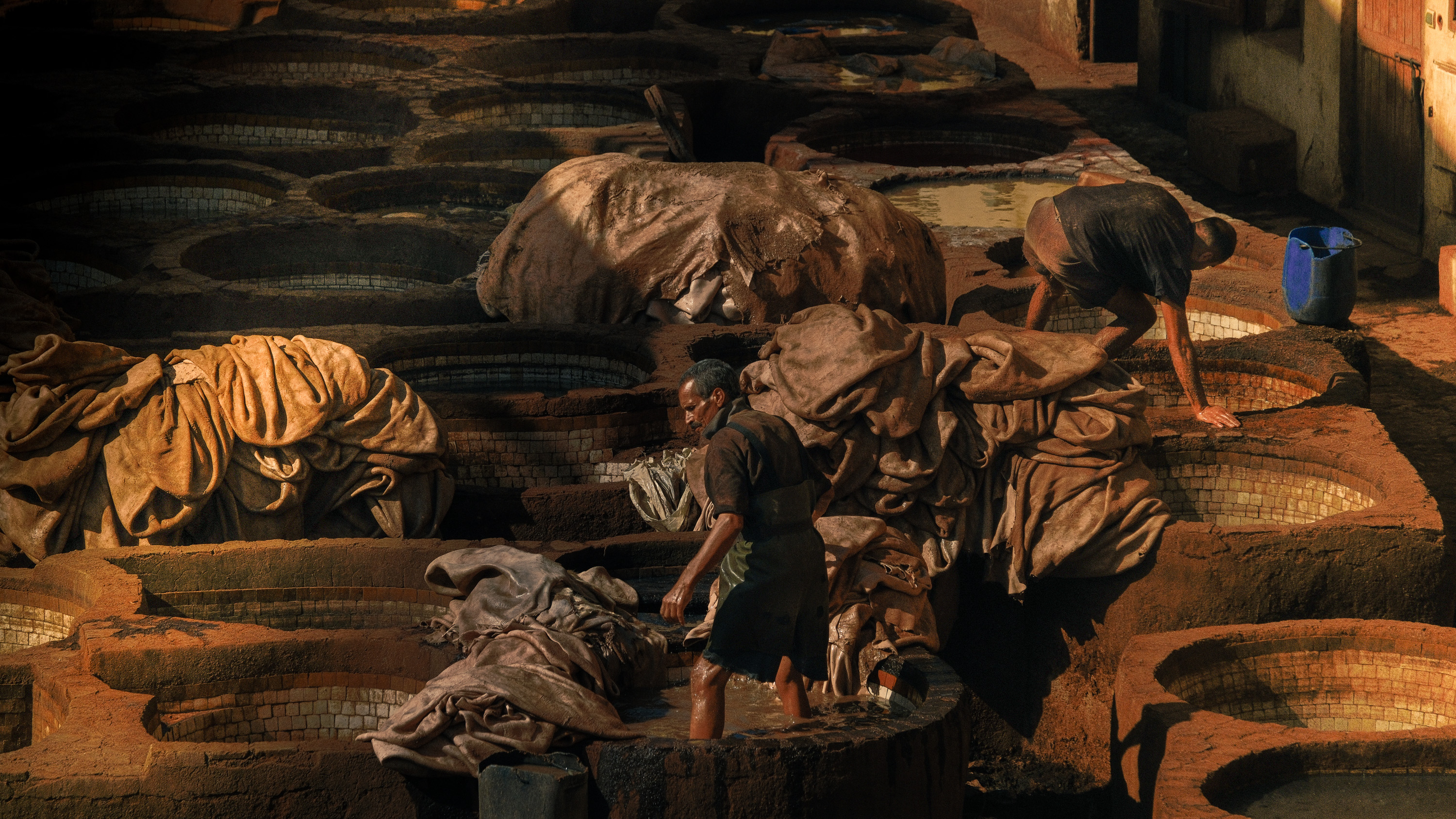 Maroc, tanneries.